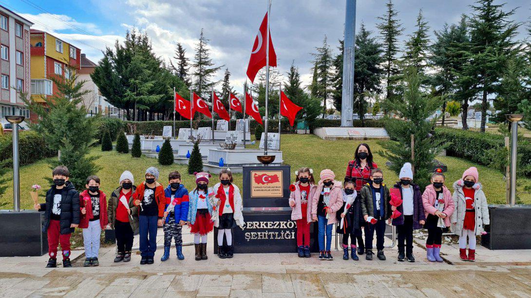 Zübeyde Hanım Anaokulu Öğrencileri Çerkezköy Şehitliğini Ziyaret Etti